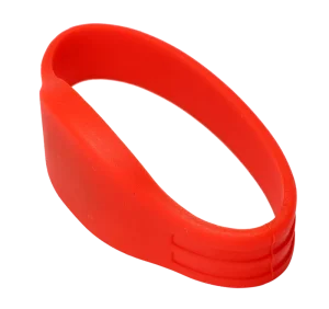 La Pulsera RFID Personalizada en silicona roja está diseñada con una suave, bucle continuo.