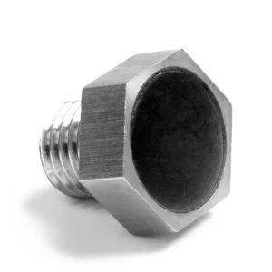 Sexangulae metalli fulmen aliquod nigrum circulare in suo capite insertum, perfect for use in RFID Tag Construction.